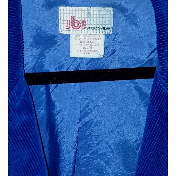 Vintage 70s Women's Blazer Purple Sz 14 Corduroy 100%Cotton JBJ Sportswear - Picture 7 of 8